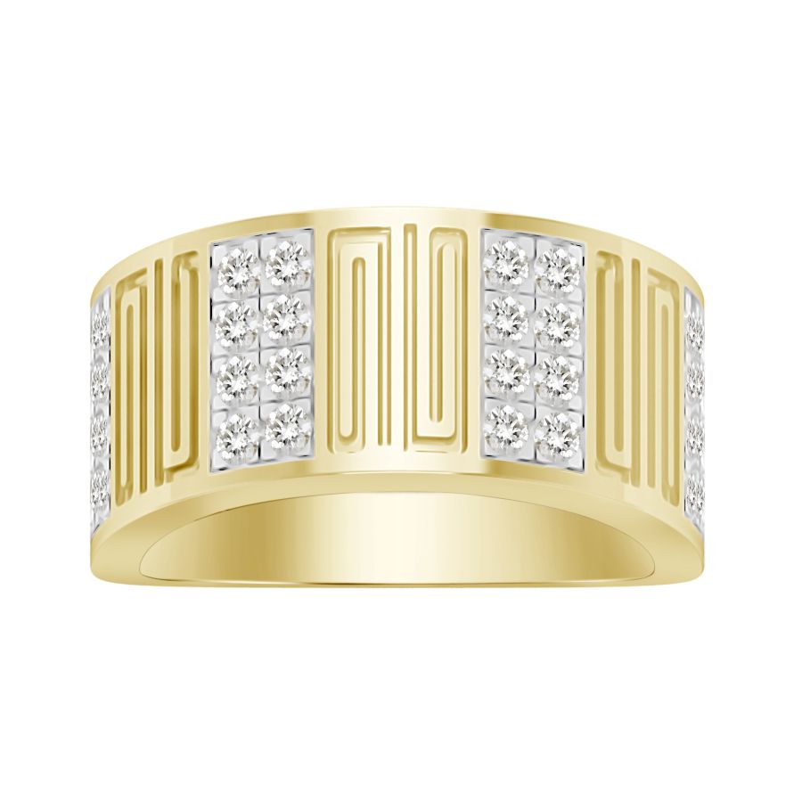 MEN'S BAND 1.00CT ROUND DIAMOND 10K YELLOW GOLD