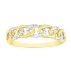 LADIES BAND 0.10CT ROUND DIAMOND 10K YELLOW GOLD