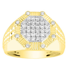 MEN'S RING 0.50CT ROUND DIAMOND 10K YELLOW GOLD