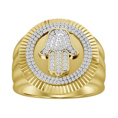 MEN'S RING 0.50CT ROUND DIAMOND 10K YELLOW GOLD