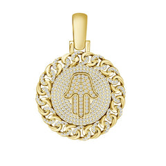 MEN'S CHARM 0.50CT ROUND DIAMOND 10K YELLOW GOLD