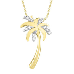 LADIES PENDANT 0.05CT ROUND DIAMOND 10K YELLOW GOLD