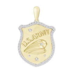 MEN'S PENDANT 0.15CT ROUND DIAMOND 10K YELLOW GOLD