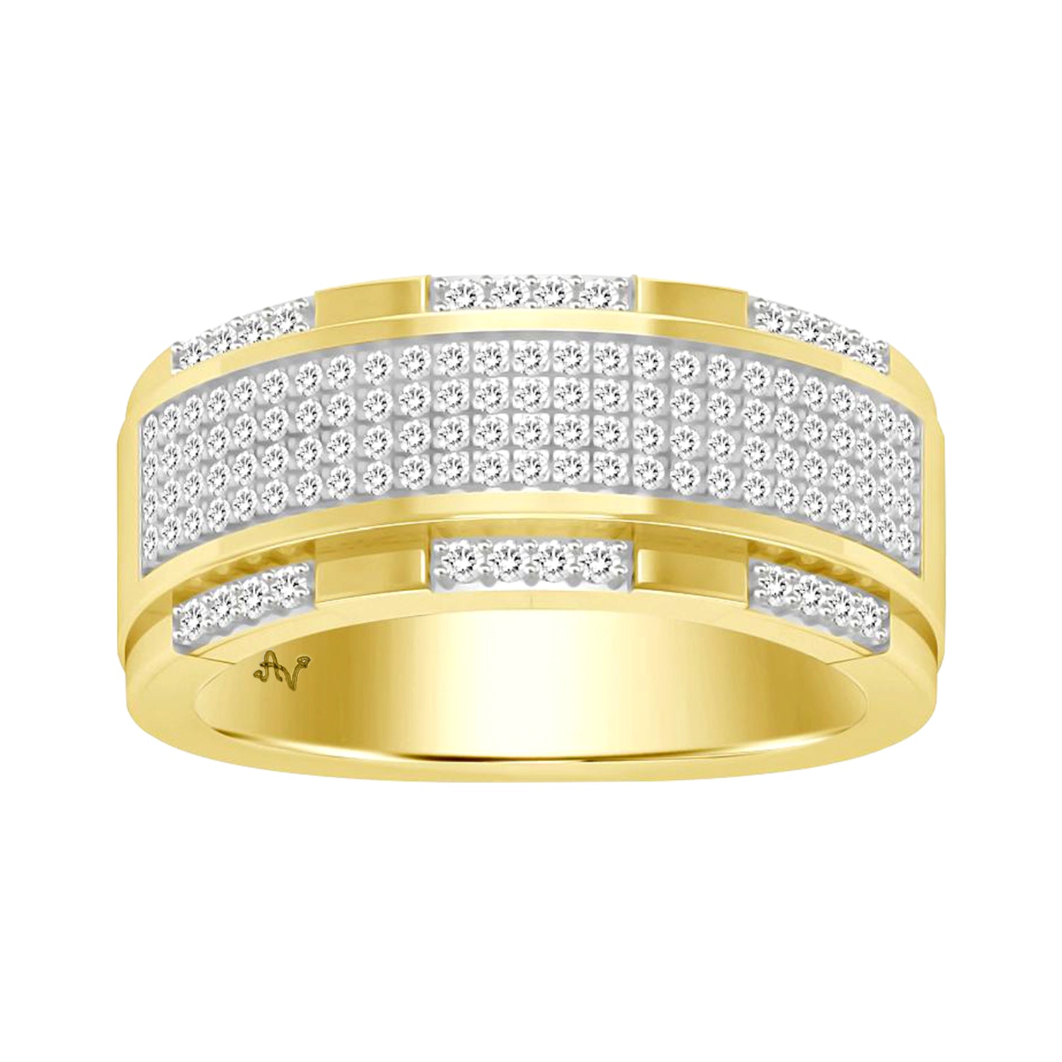 MEN'S BAND 0.50CT ROUND DIAMOND 10K YELLOW GOLD