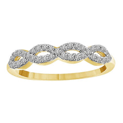 LADIES BAND 0.18CT ROUND DIAMOND 10K YELLOW GOLD