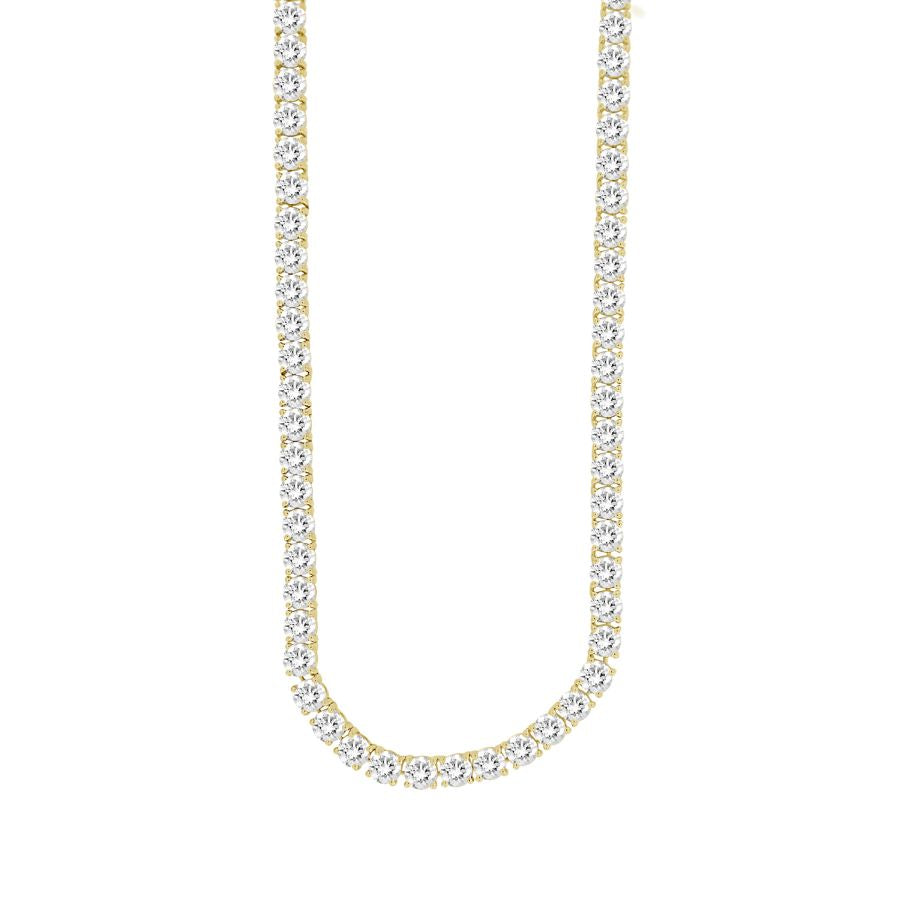 MEN'S NECKLACE 23.50CT ROUND DIAMOND 14K YELLOW GOLD