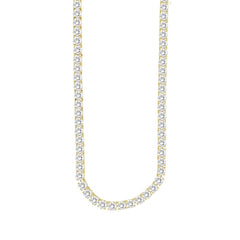 MEN'S NECKLACE 23.50CT ROUND DIAMOND 14K YELLOW GOLD