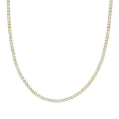 MEN'S NECKLACE 16.35CT ROUND DIAMOND 14K YELLOW GOLD