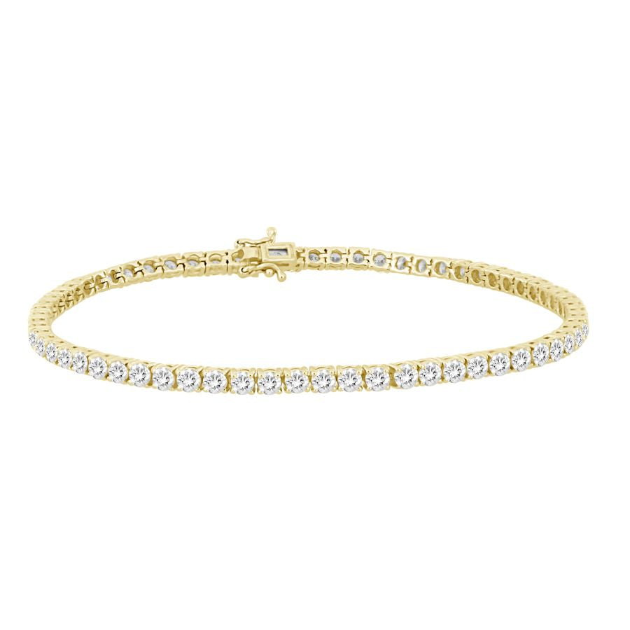 MEN'S BRACELET 8.70CT ROUND DIAMOND 14K YELLOW GOLD