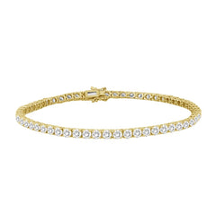 MEN'S BRACELET 6.35CT ROUND DIAMOND 14K YELLOW GOLD