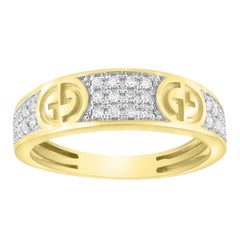 MEN'S RING 0.25CT ROUND DIAMOND 10K YELLOW GOLD