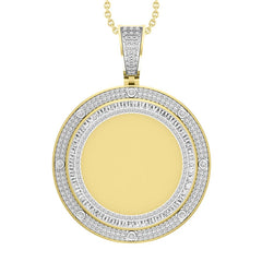 MEN'S CHARM 2.00CT ROUND/BAGUETTE DIAMOND 10K YELLOW GOLD