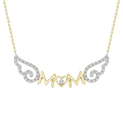 LADIES NECKLACE 0.10CT ROUND DIAMOND 10K YELLOW GOLD