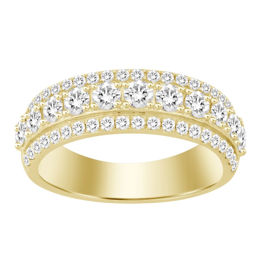 MEN'S RING 1.85CT ROUND DIAMOND 10K YELLOW GOLD