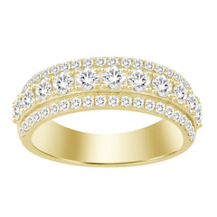 MEN'S RING 1.85CT ROUND DIAMOND 10K YELLOW GOLD