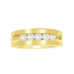 MEN'S BAND 0.55CT ROUND DIAMOND 10K YELLOW GOLD