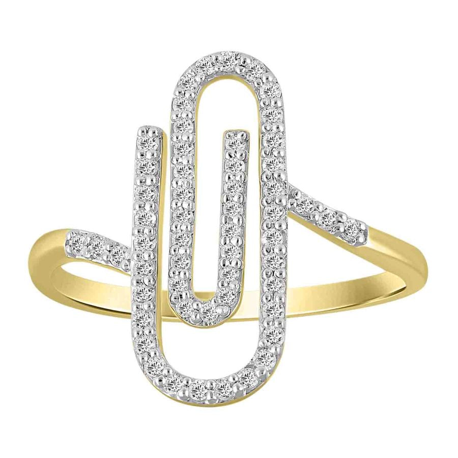 LADIES RING 0.25CT ROUND DIAMOND 10K YELLOW GOLD