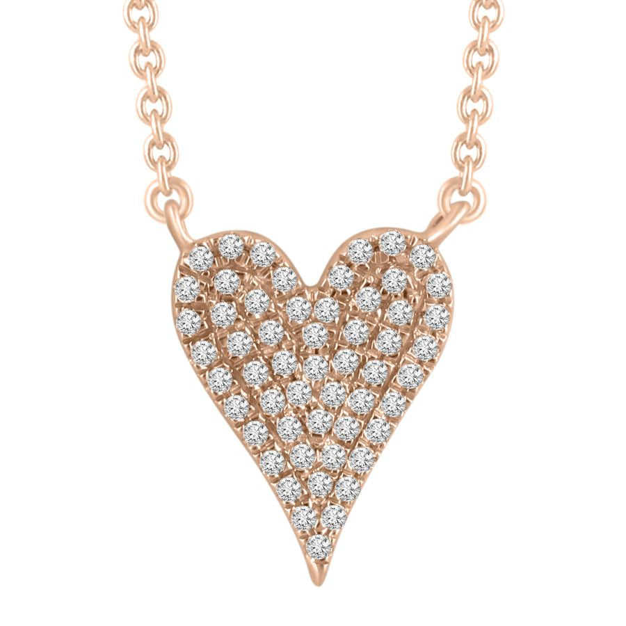 LADIES NECKLACE 0.10CT ROUND DIAMOND 10K ROSE GOLD