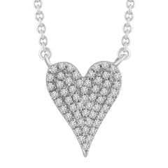 LADIES NECKLACE 0.10CT ROUND DIAMOND 10K WHITE GOLD