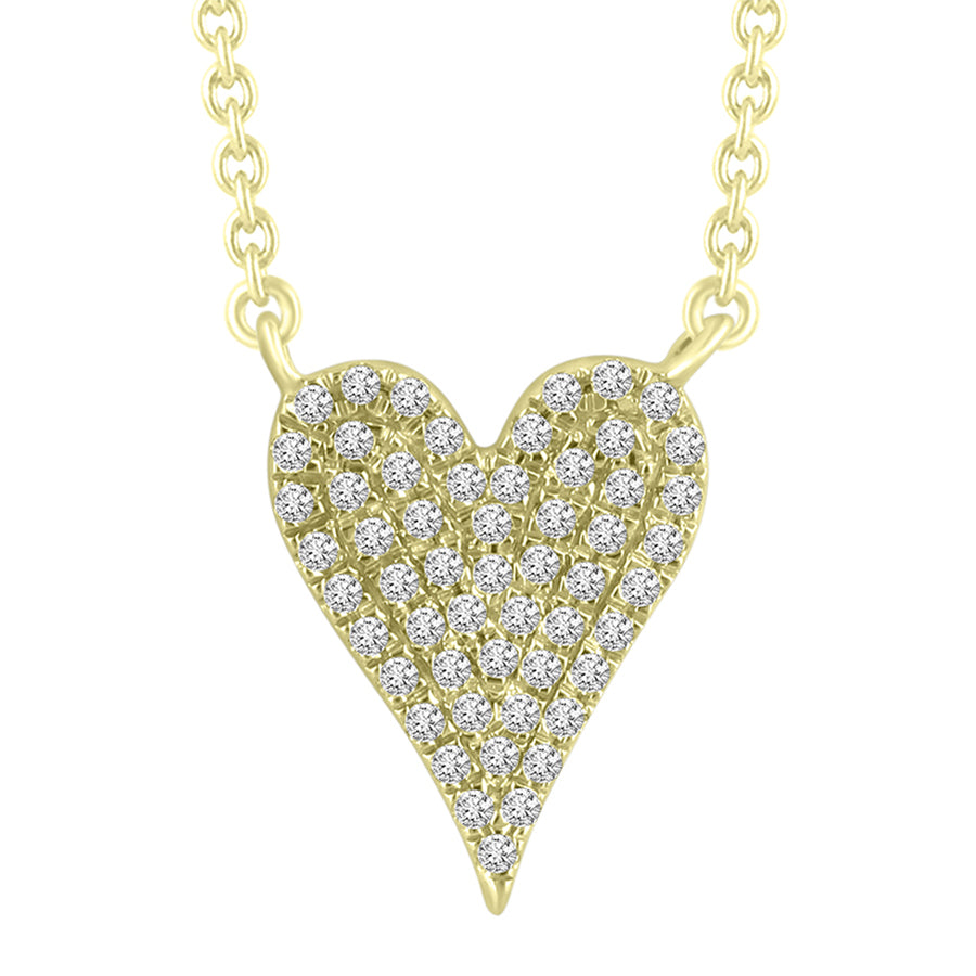 LADIES NECKLACE 0.10CT ROUND DIAMOND 10K YELLOW GOLD