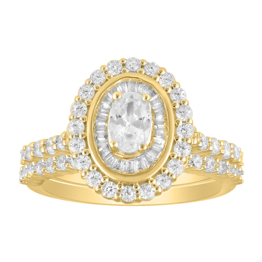 LADIES TRIOS SET 0.50CT ROUND DIAMOND 10K YELLOW GOLD