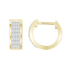 LADIES EARRINGS 0.25CT BAGUETTE DIAMOND 10K YELLOW GOLD