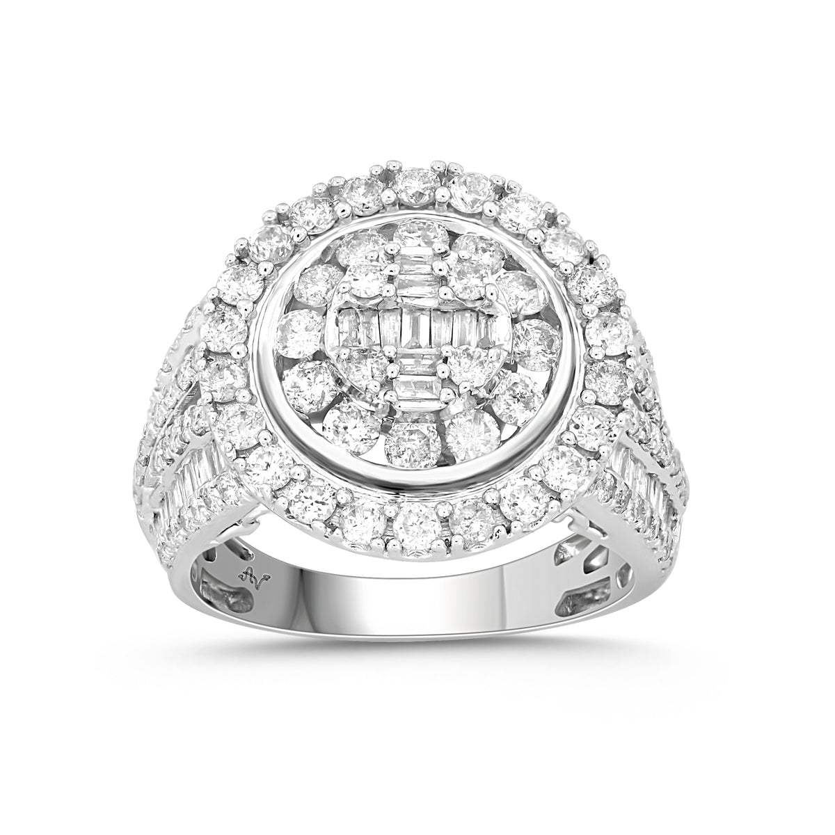 LADIES RING 2.00CT ROUND DIAMOND 10K WHITE GOLD