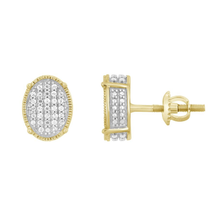 LADIES EARRINGS 0.15CT ROUND DIAMOND 10K YELLOW GOLD