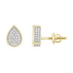 LADIES EARRINGS 0.15CT ROUND DIAMOND 10K YELLOW GOLD