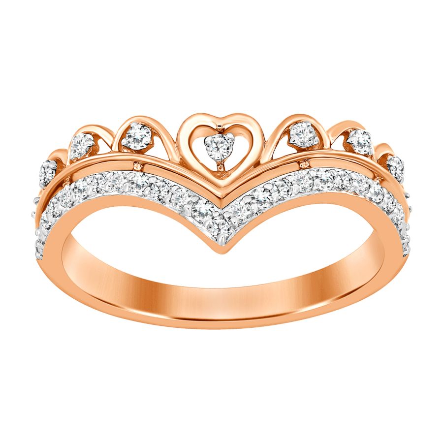 LADIES RING 0.20CT ROUND DIAMOND 10K ROSE GOLD