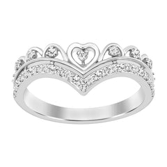 LADIES RING 0.20CT ROUND DIAMOND 10K WHITE GOLD