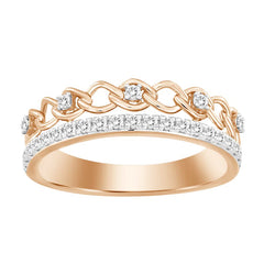 LADIES RING 0.20CT ROUND DIAMOND 10K ROSE GOLD