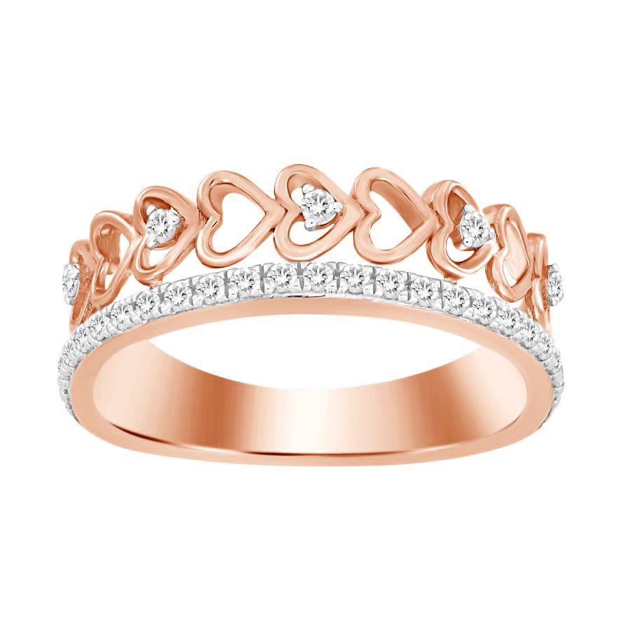 LADIES RING 0.20CT ROUND DIAMOND 10K ROSE GOLD