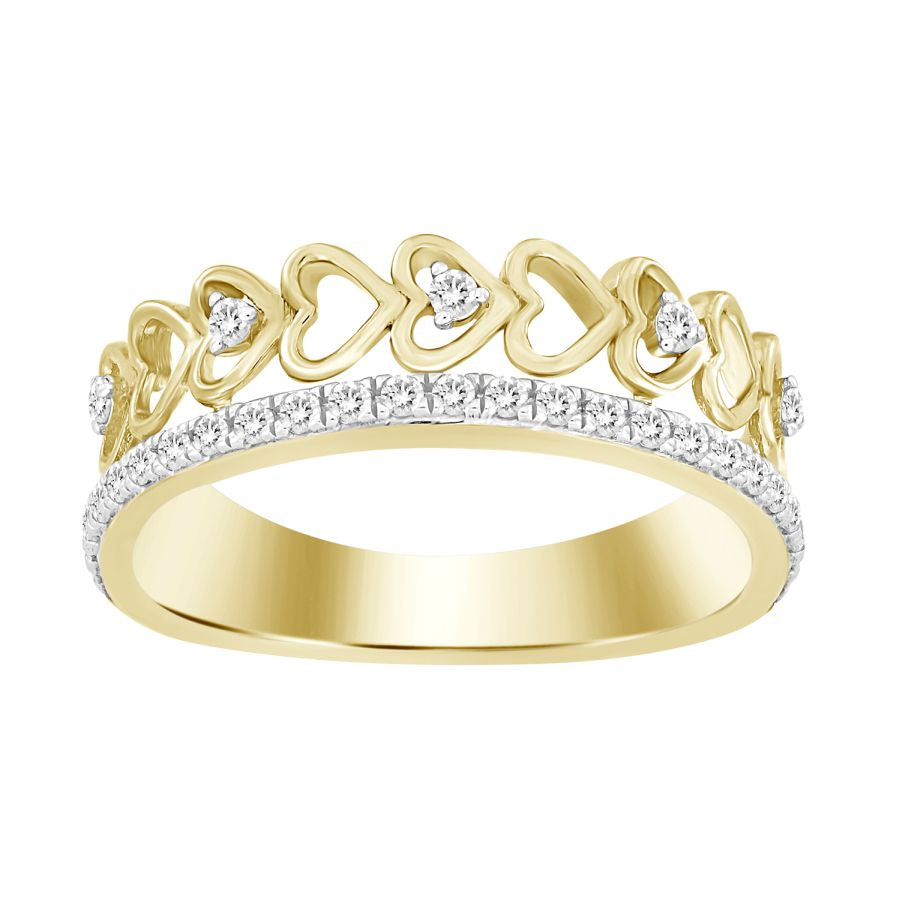 LADIES RING 0.20CT ROUND DIAMOND 10K YELLOW GOLD