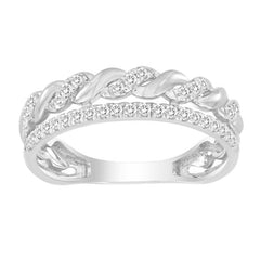 LADIES BAND 0.20CT ROUND DIAMOND 10K WHITE GOLD