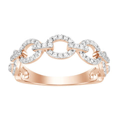 LADIES BAND 0.33CT ROUND DIAMOND 10K ROSE GOLD