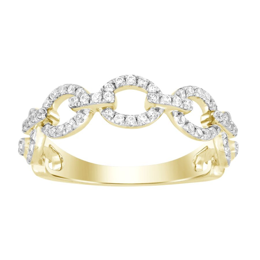 LADIES BAND 0.33CT ROUND DIAMOND 10K YELLOW GOLD