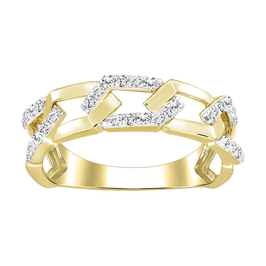 LADIES BAND 0.25CT ROUND DIAMOND 10K YELLOW GOLD