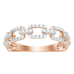 LADIES BAND 0.33CT ROUND DIAMOND 10K ROSE GOLD