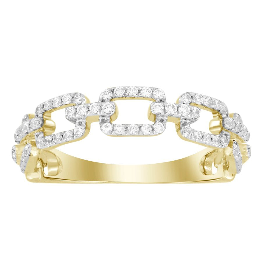 LADIES BAND 0.33CT ROUND DIAMOND 10K YELLOW GOLD