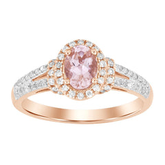 LADIES RING 0.65CT ROUND/OVAL  DIAMOND 10K ROSE GOLD