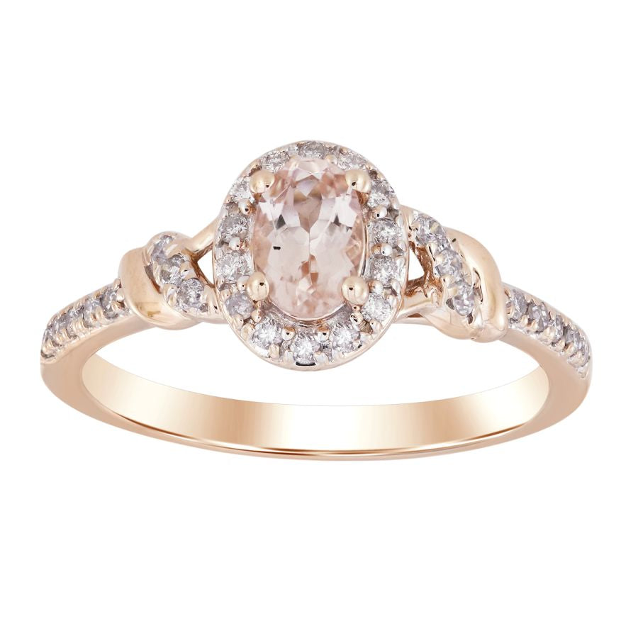 LADIES RING 0.60CT ROUND/OVAL  DIAMOND 10K ROSE GOLD