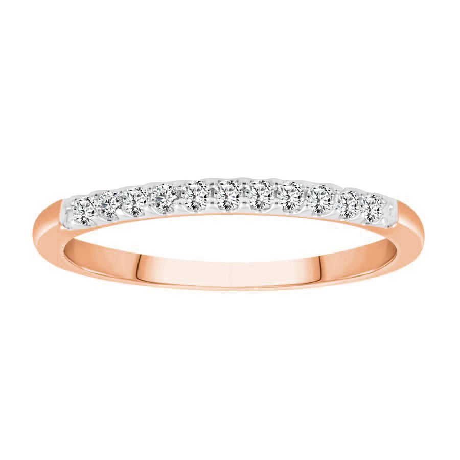 LADIES BAND 0.15CT ROUND DIAMOND 14K ROSE GOLD