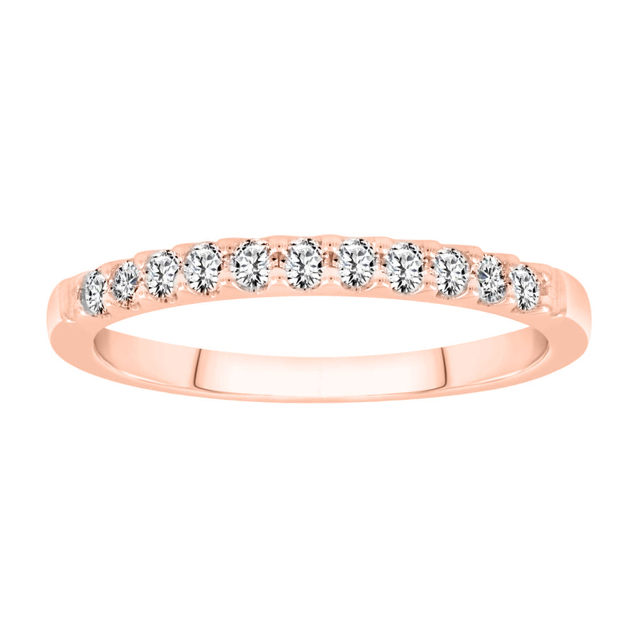 LADIES BAND 0.25CT ROUND DIAMOND 14K ROSE GOLD