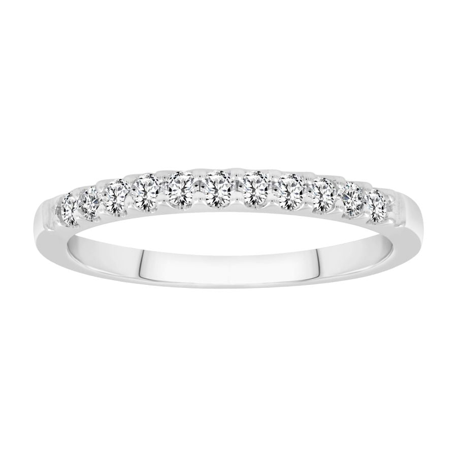 LADIES BAND 0.25CT ROUND DIAMOND 14K WHITE GOLD