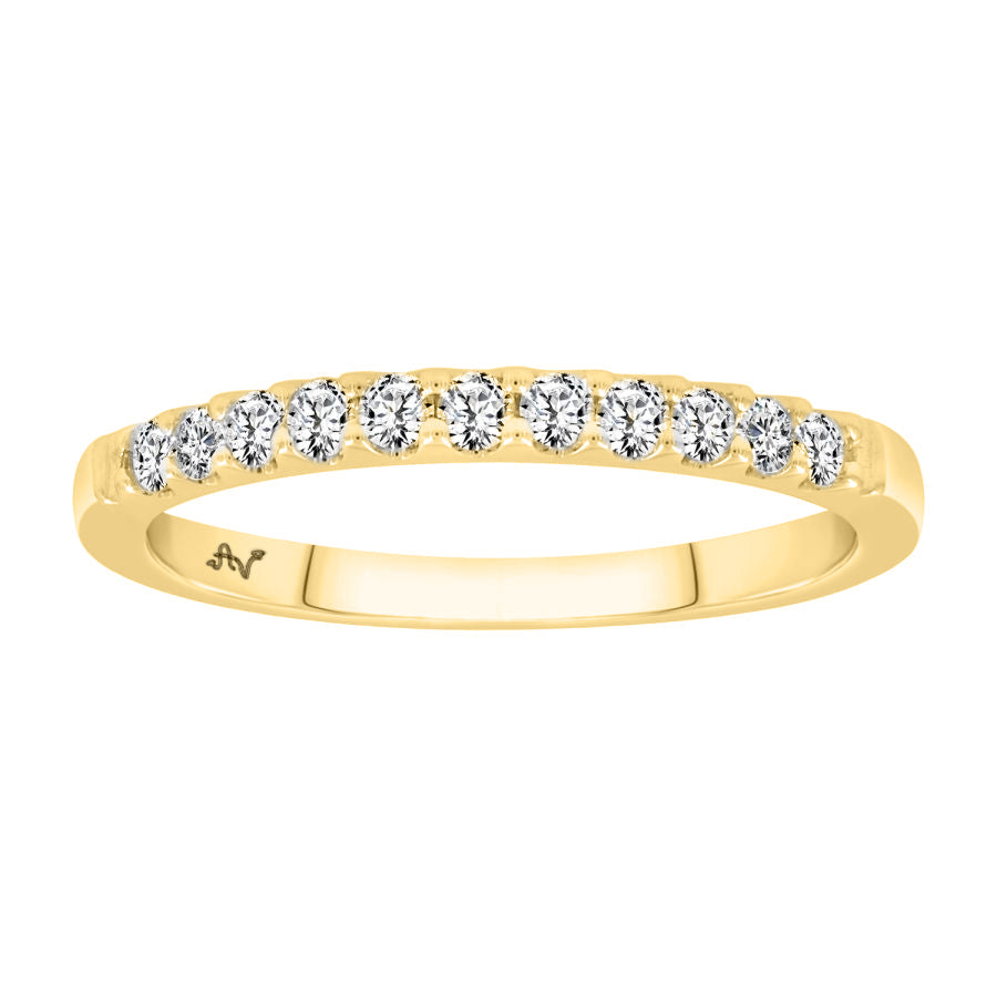 LADIES BAND 0.25CT ROUND DIAMOND 14K YELLOW GOLD