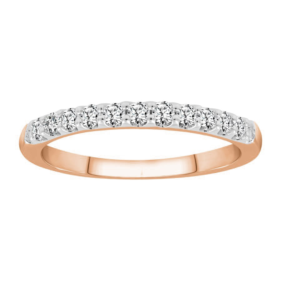 LADIES BAND 0.33CT ROUND DIAMOND 14K ROSE GOLD