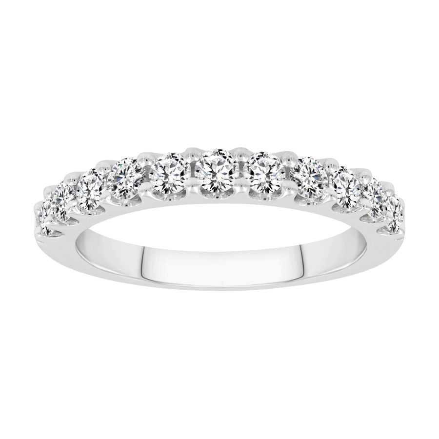 LADIES BAND 0.75CT ROUND DIAMOND 14K WHITE GOLD