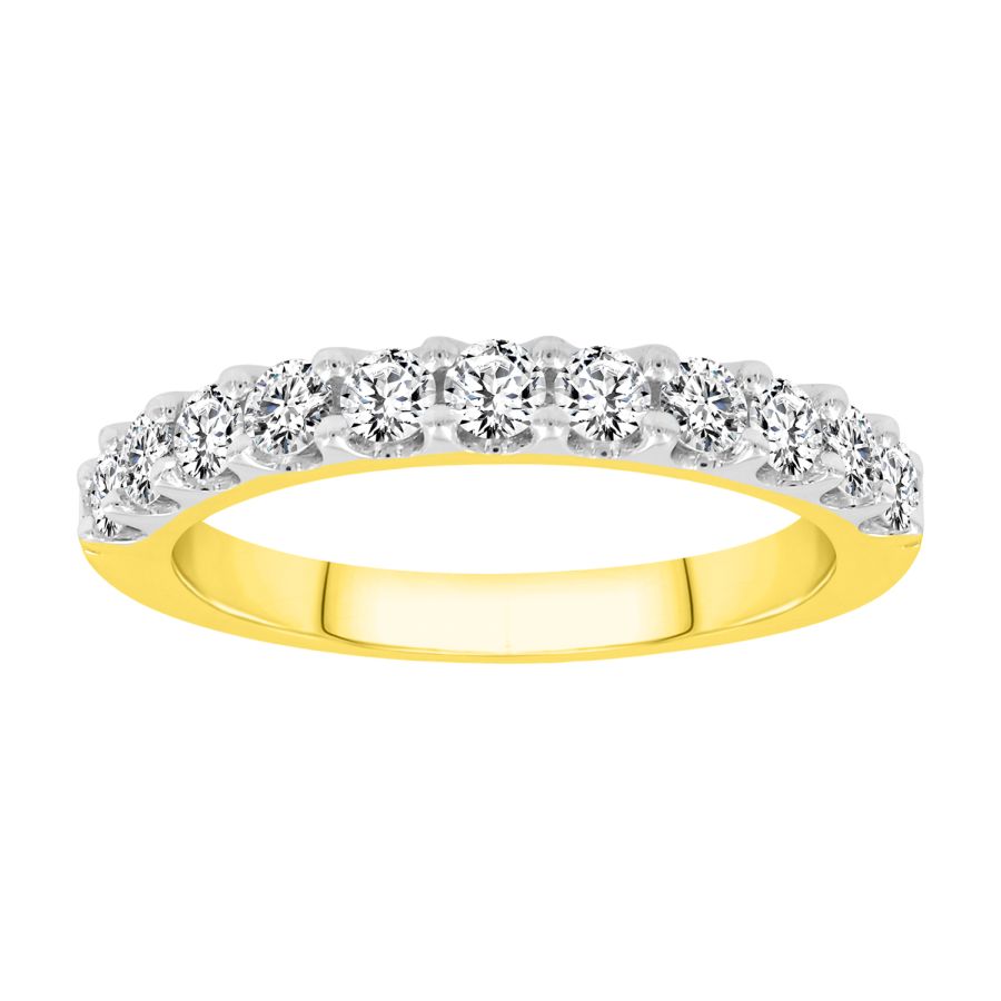 LADIES BAND 0.75CT ROUND DIAMOND 14K YELLOW GOLD (SI QUALITY)