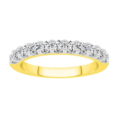 LADIES BAND 0.75CT ROUND DIAMOND 14K YELLOW GOLD (SI QUALITY)